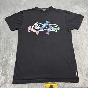 Ice Cream Mens Bling Money‎ Dog Short Sleeve Shirt in Black Size Small